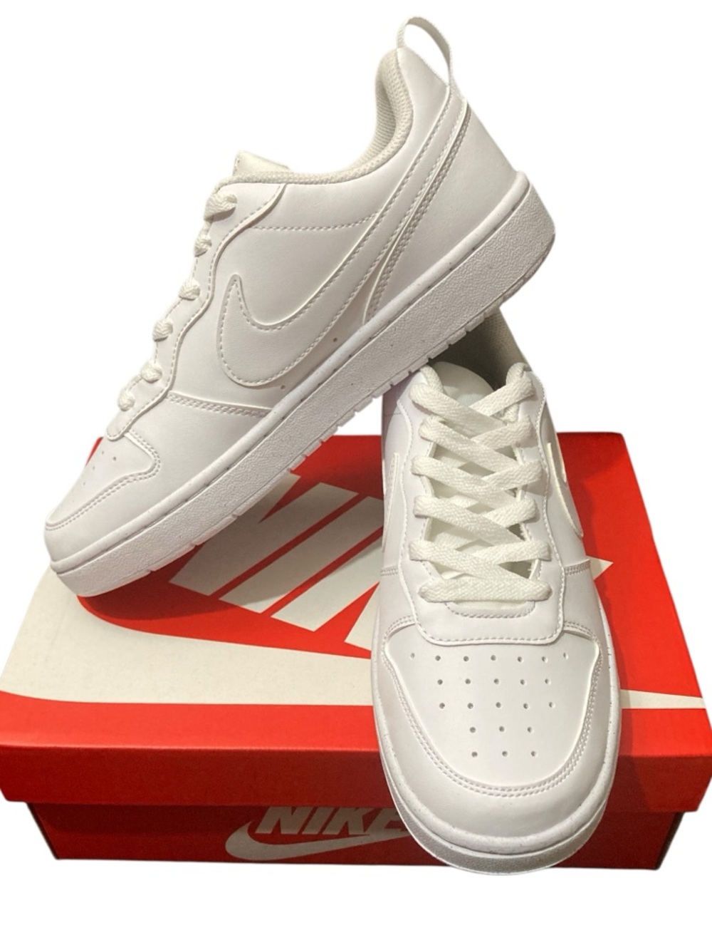 NEW Nike Kid's Court Borough White Low Recraft Lifestyle Sneakers - Size 7Y